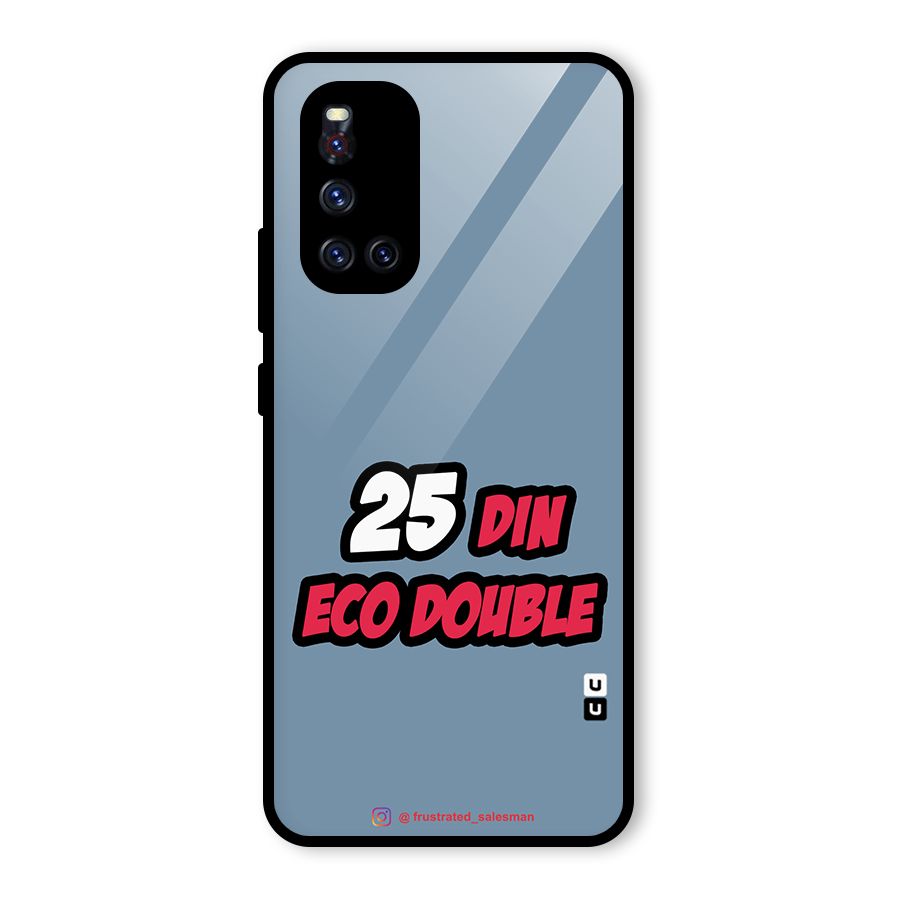 25 Din Eco Double SteelBlue Glass Back Case for Vivo V19
