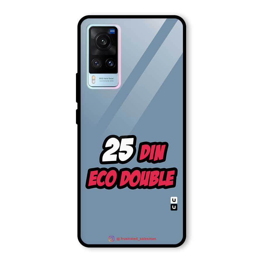 25 Din Eco Double SteelBlue Glass Back Case for Vivo X60