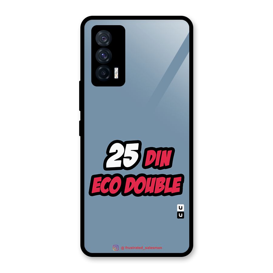 25 Din Eco Double SteelBlue Glass Back Case for Vivo iQOO 7 5G