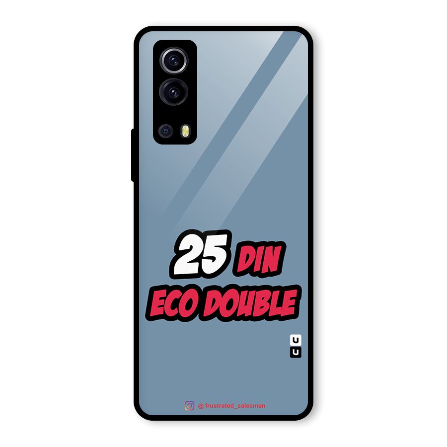 25 Din Eco Double SteelBlue Glass Back Case for Vivo iQOO Z3