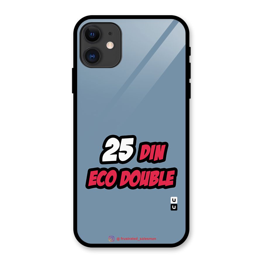 25 Din Eco Double SteelBlue Glass Back Case for iPhone 11