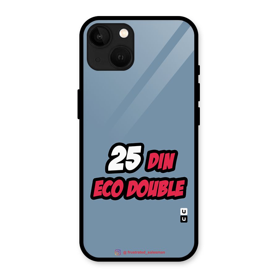 25 Din Eco Double SteelBlue Glass Back Case for iPhone 13