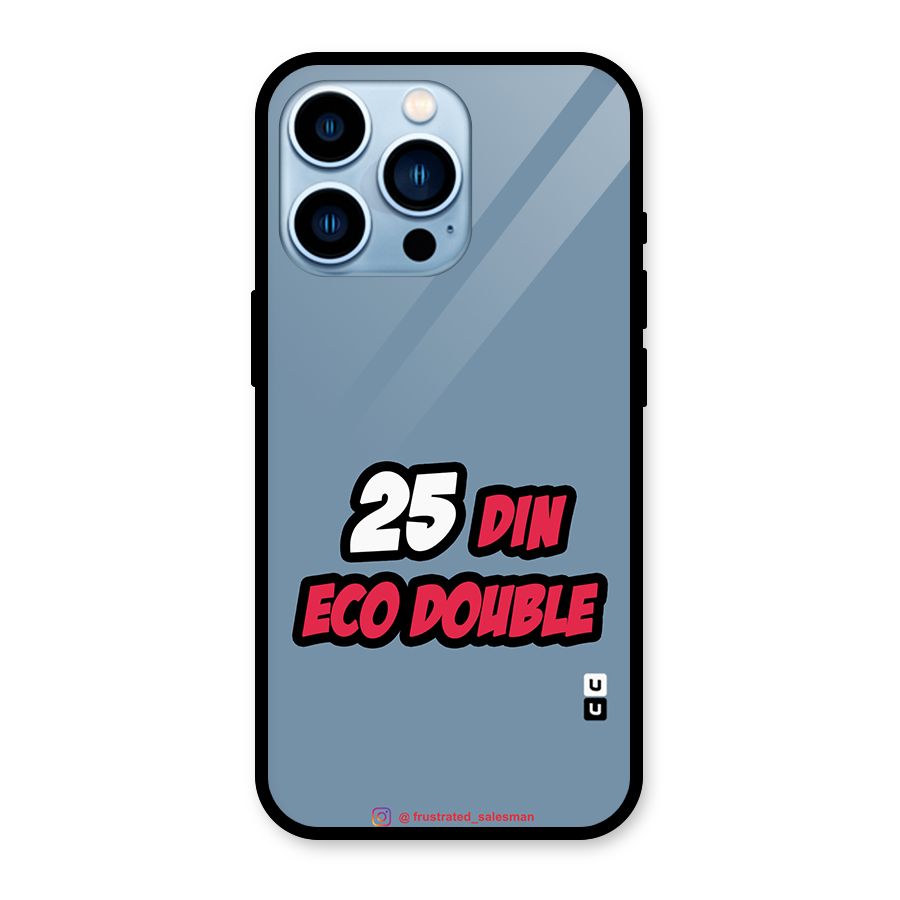 25 Din Eco Double SteelBlue Glass Back Case for iPhone 13 Pro
