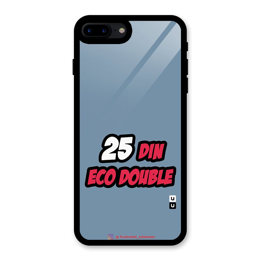 25 Din Eco Double SteelBlue Glass Back Case for iPhone 8 Plus