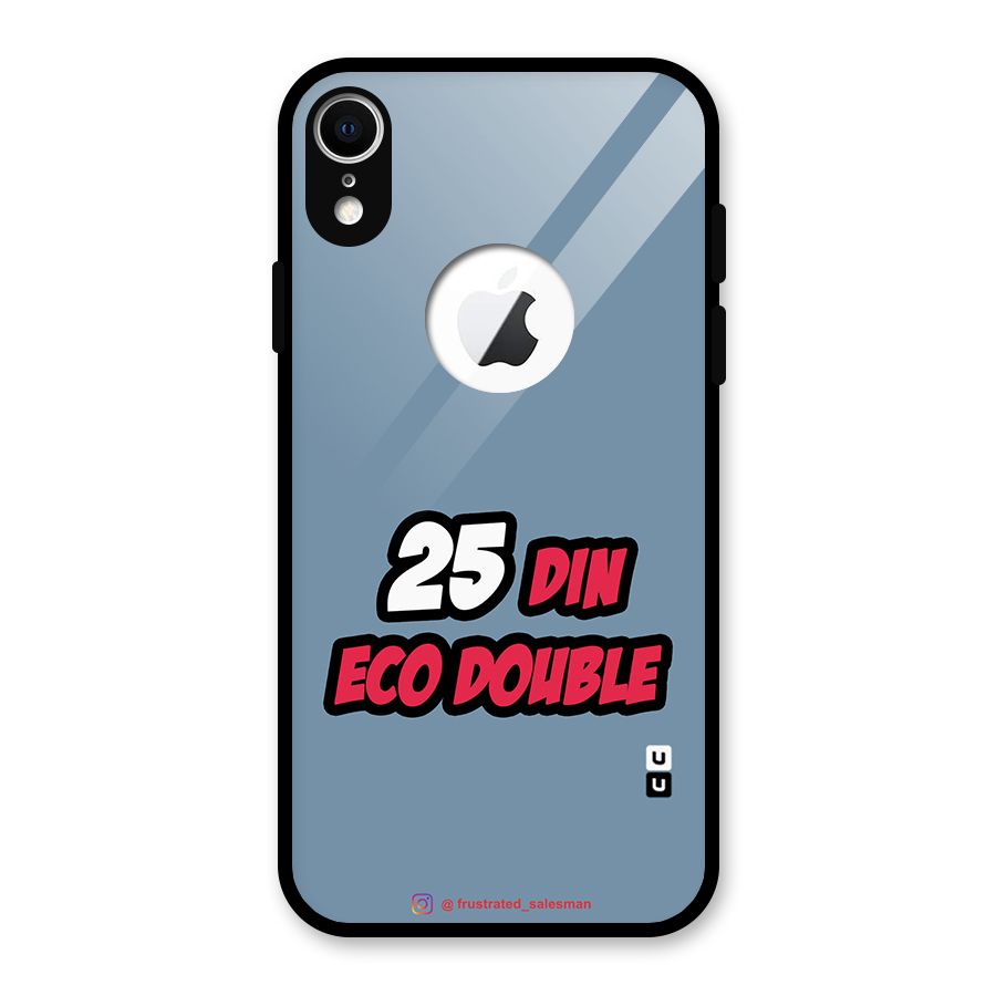 25 Din Eco Double SteelBlue Glass Back Case for iPhone XR Logo Cut