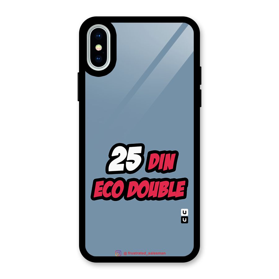 25 Din Eco Double SteelBlue Glass Back Case for iPhone XS