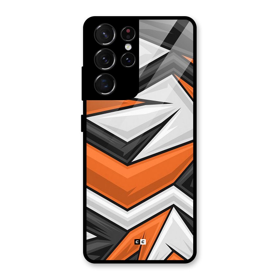 Abstract Comic Glass Back Case for Galaxy S21 Ultra 5G