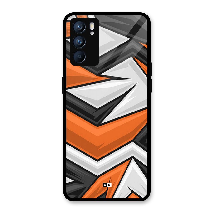 Abstract Comic Glass Back Case for Oppo Reno6 5G