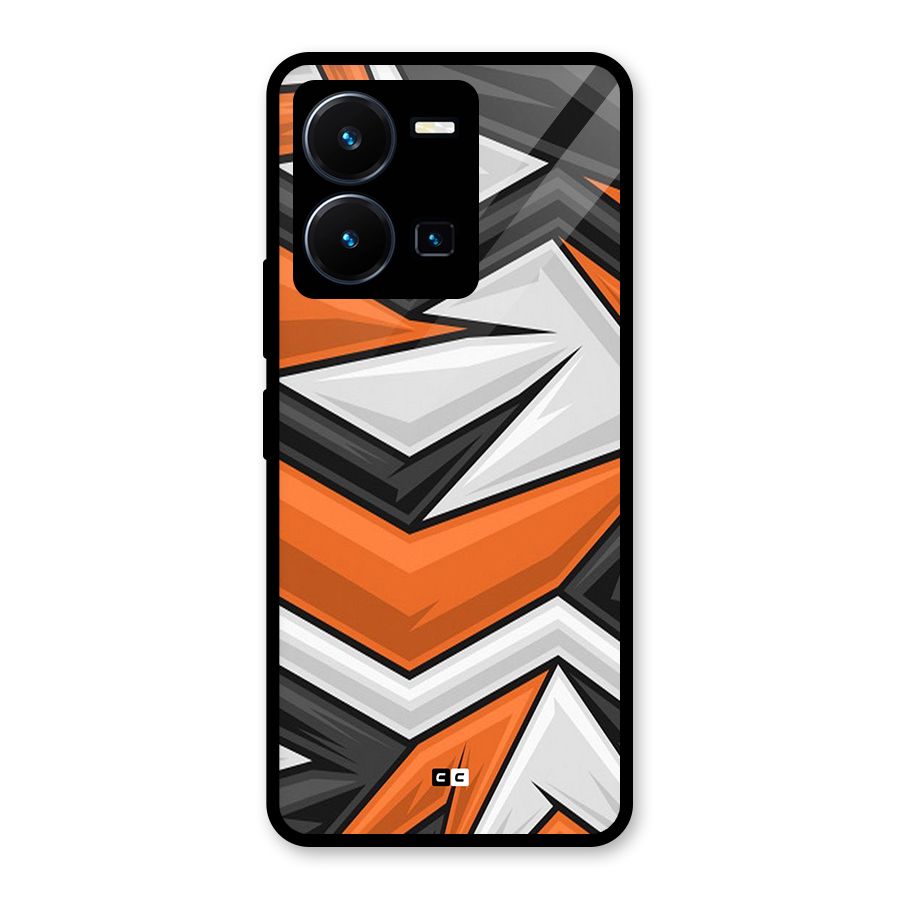 Abstract Comic Glass Back Case for Vivo Y35