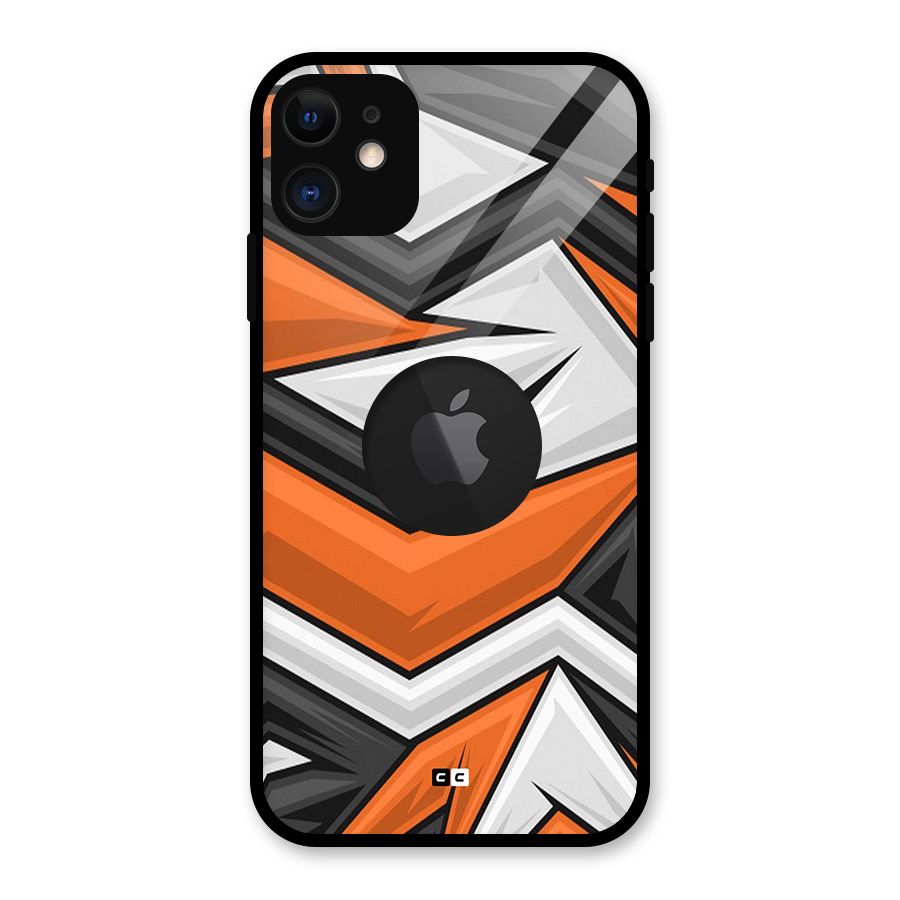 Abstract Comic Glass Back Case for iPhone 11 Logo Cut
