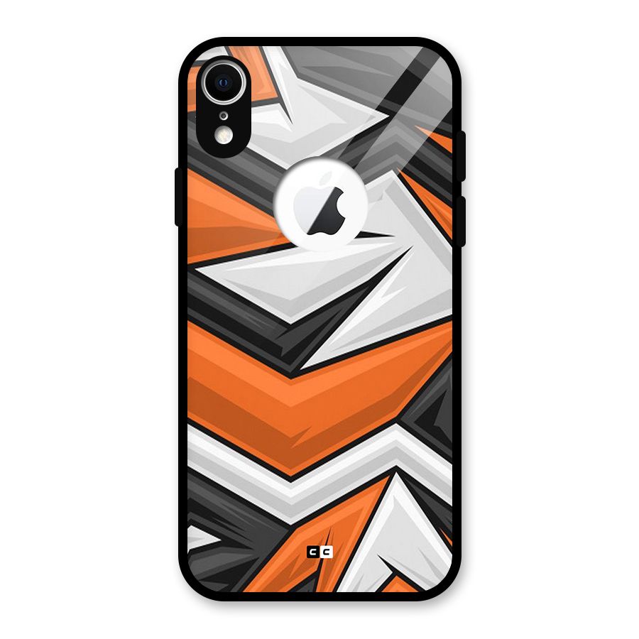 Abstract Comic Glass Back Case for iPhone XR Logo Cut