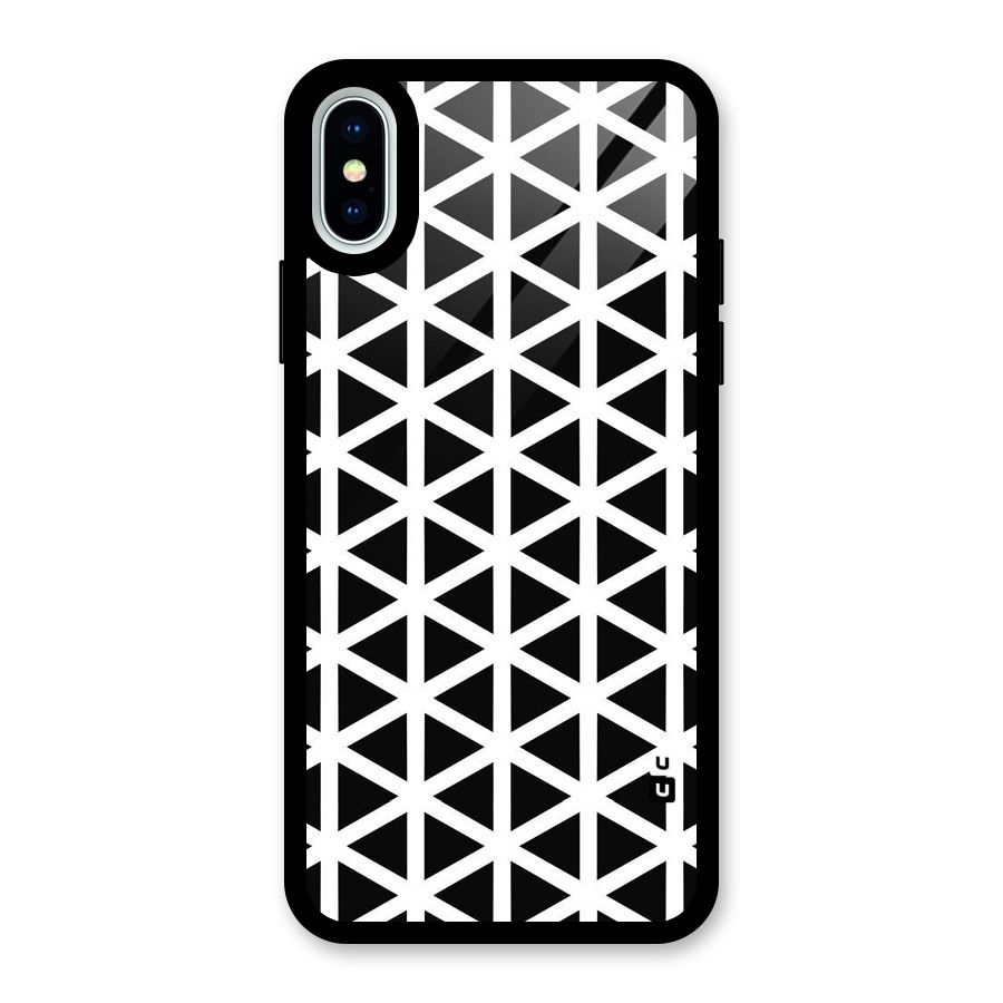 Abstract Geometry Maze Glass Back Case for iPhone X
