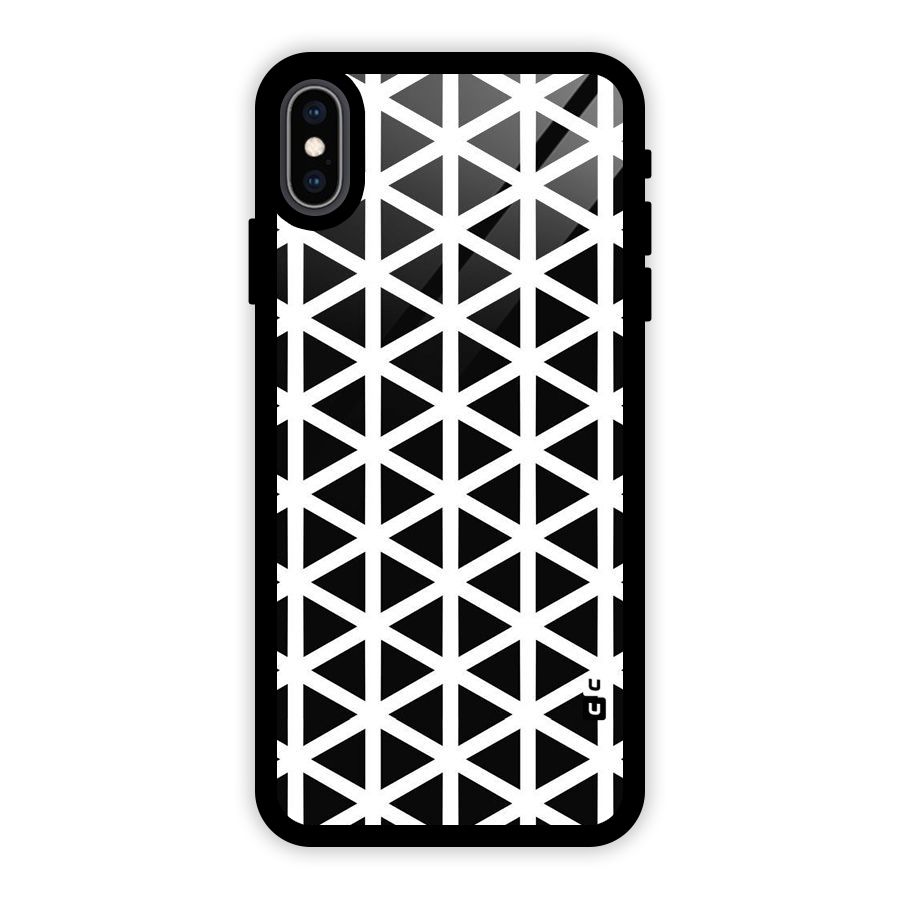 Abstract Geometry Maze Glass Back Case for iPhone XS Max
