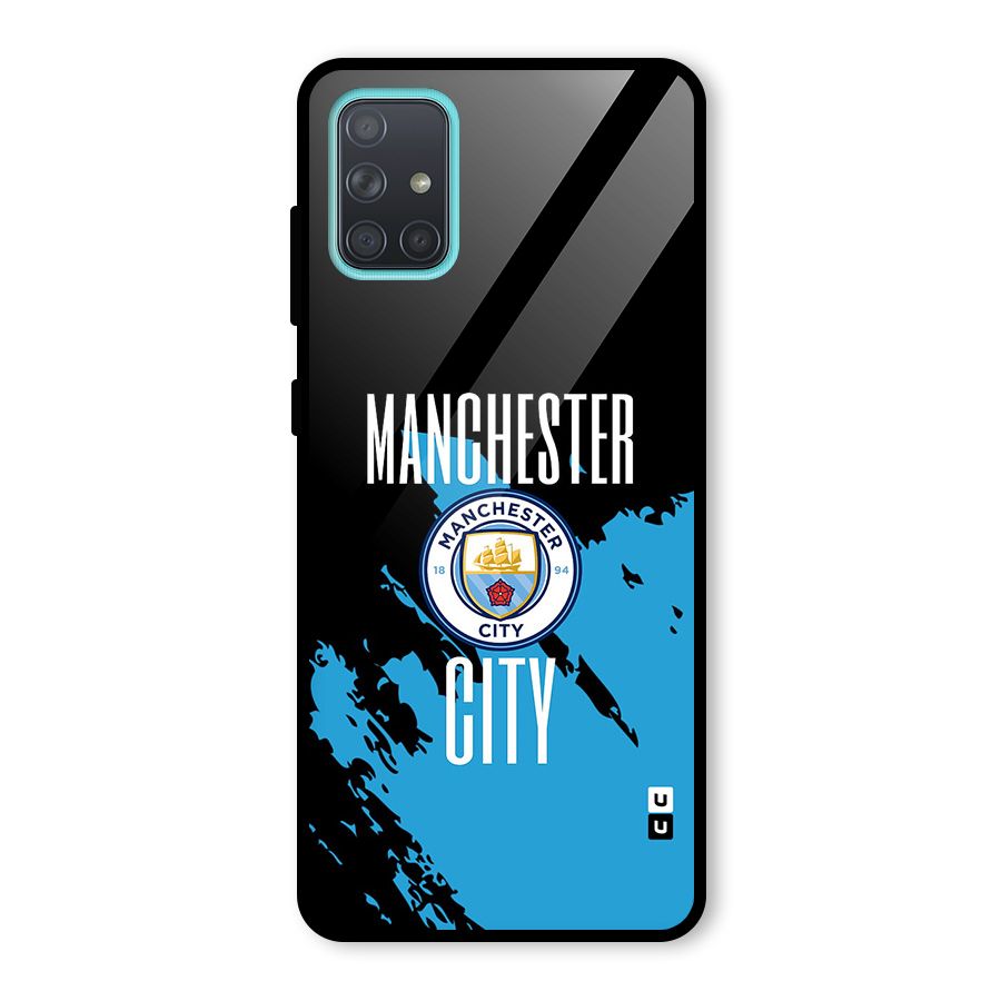 Abstract Manchester Glass Back Case for Galaxy A71