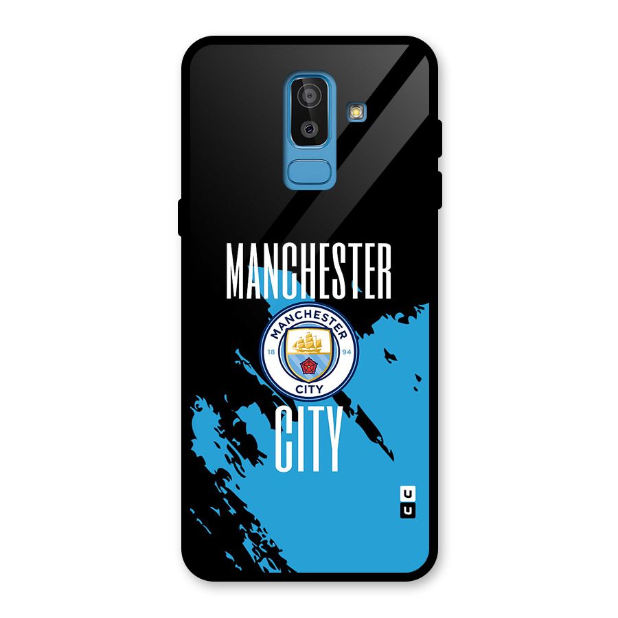 Abstract Manchester Glass Back Case for Galaxy J8