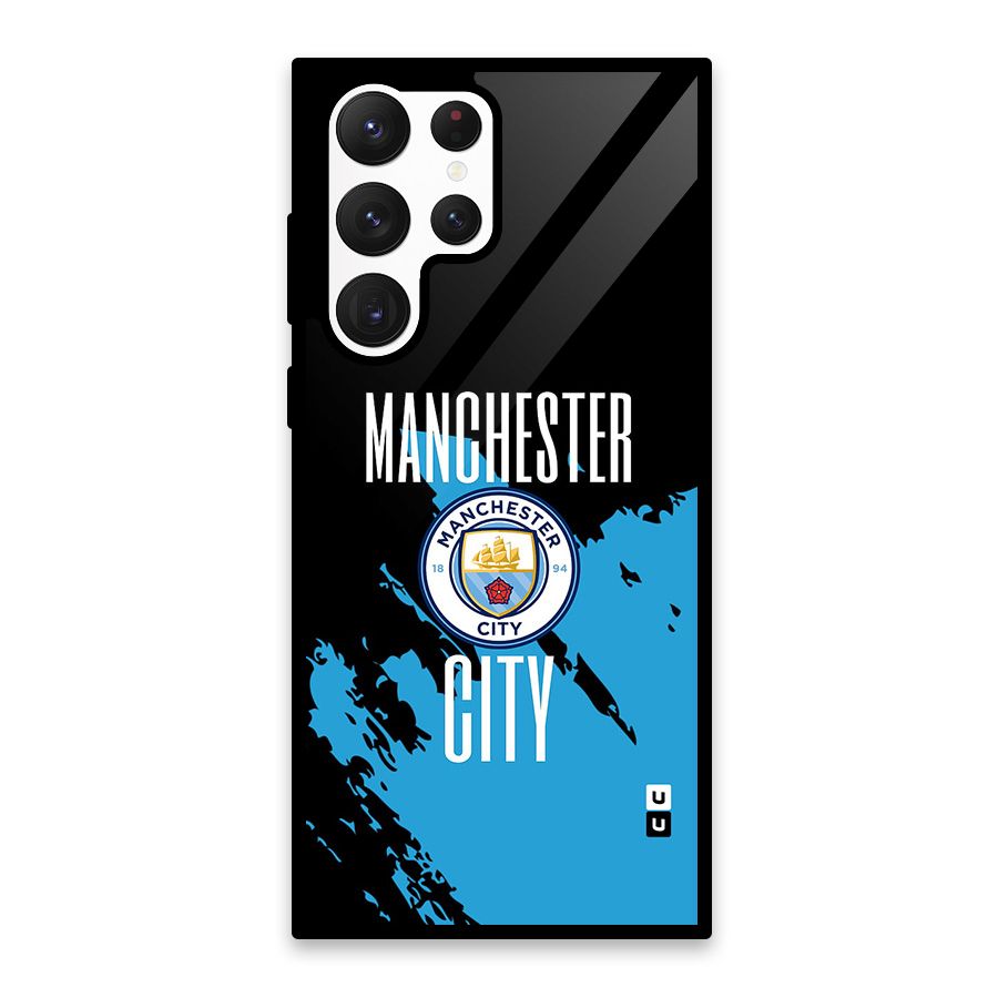 Abstract Manchester Glass Back Case for Galaxy S22 Ultra 5G