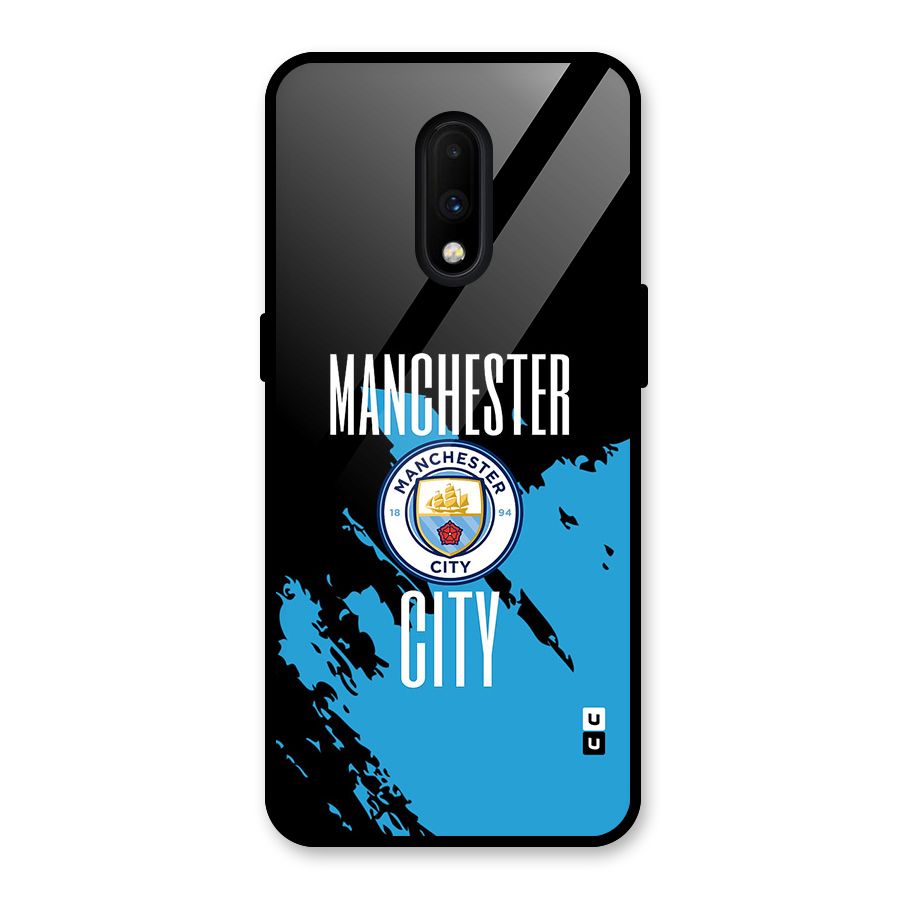 Abstract Manchester Glass Back Case for OnePlus 7
