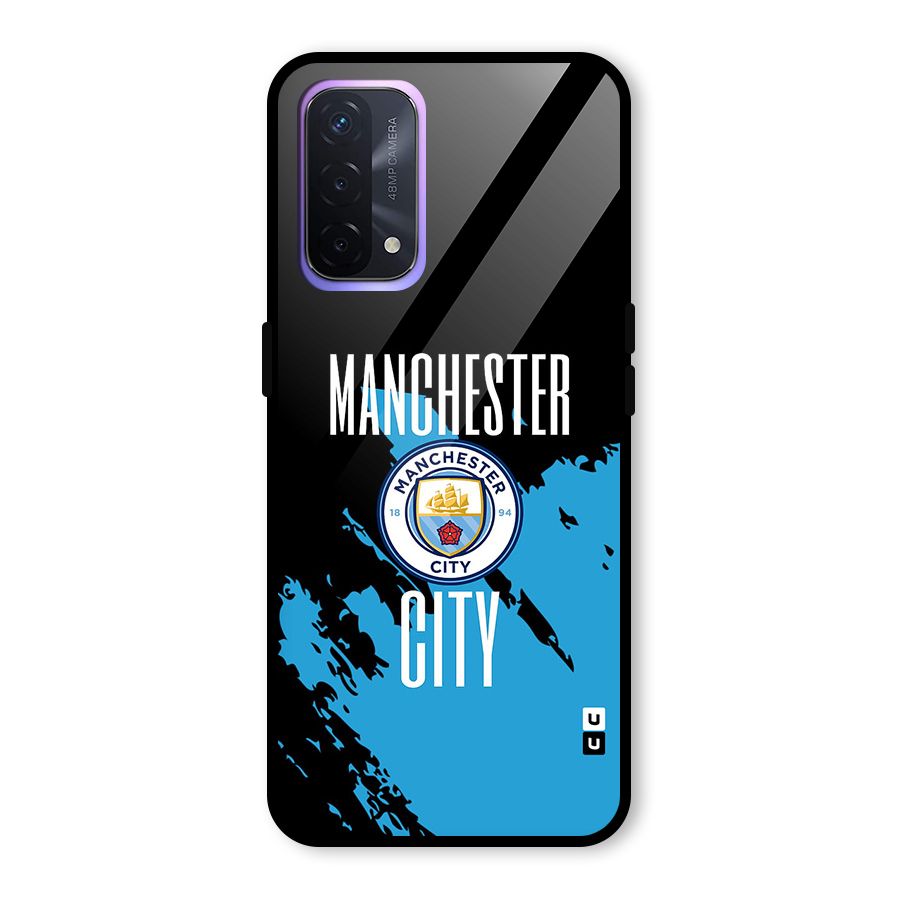 Abstract Manchester Glass Back Case for Oppo A74 5G
