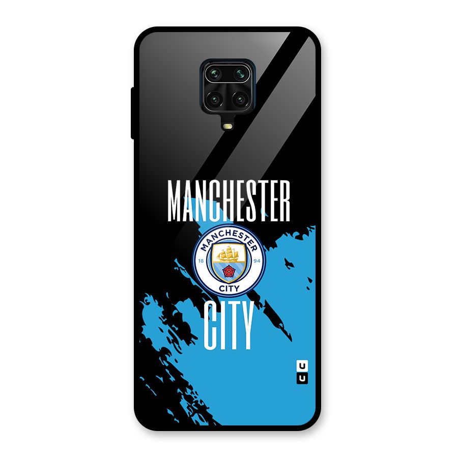 Abstract Manchester Glass Back Case for Redmi Note 9 Pro