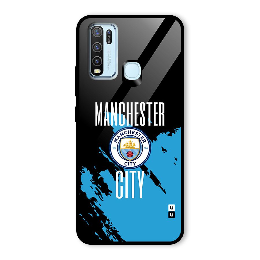 Abstract Manchester Glass Back Case for Vivo Y30