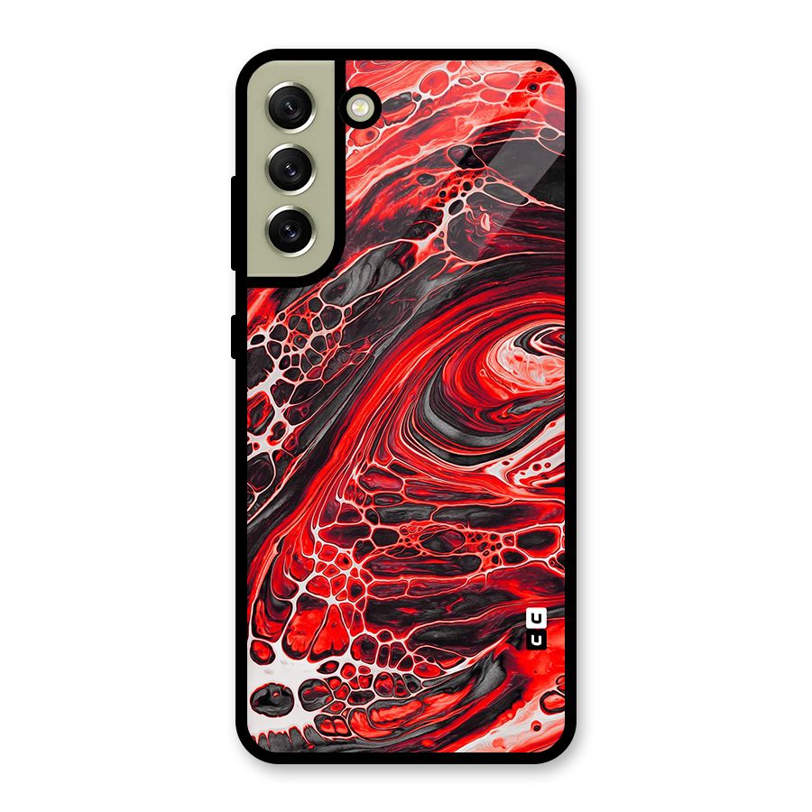 Abstract Pattern Gradient Marbled Glass Back Case for Galaxy S21 FE 5G