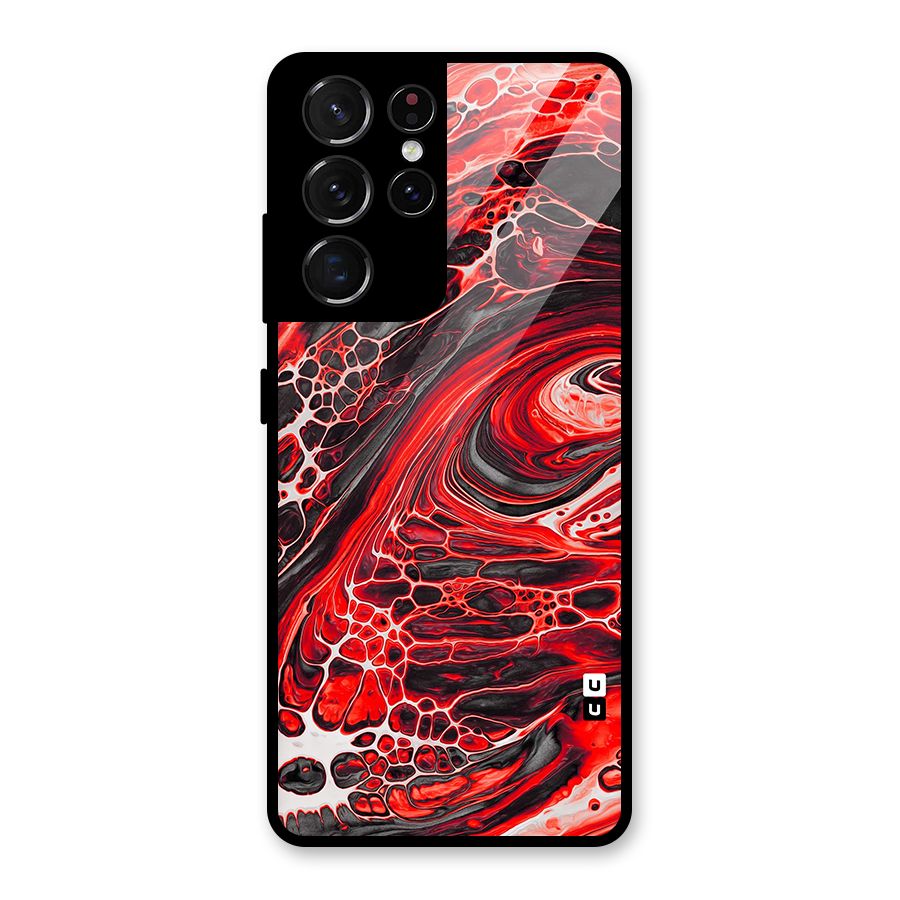 Abstract Pattern Gradient Marbled Glass Back Case for Galaxy S21 Ultra 5G