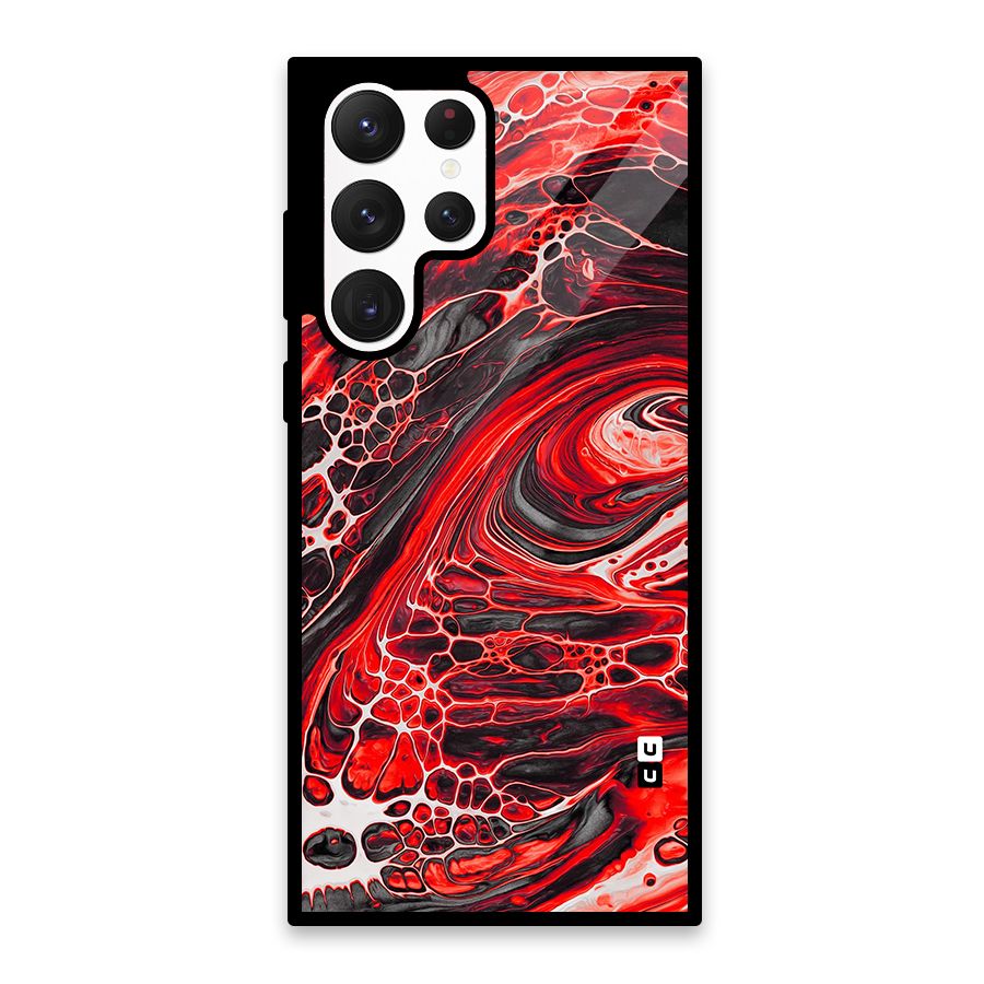 Abstract Pattern Gradient Marbled Glass Back Case for Galaxy S22 Ultra 5G