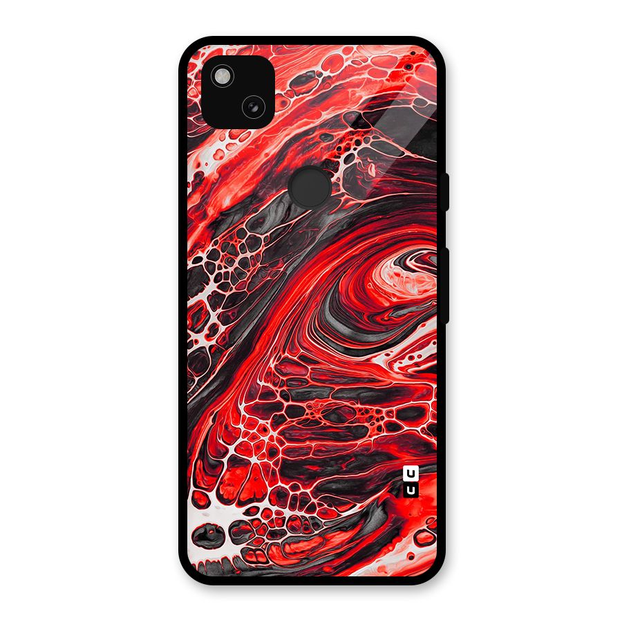 Abstract Pattern Gradient Marbled Glass Back Case for Google Pixel 4a