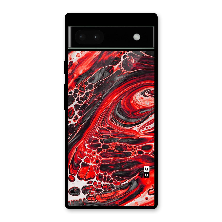 Abstract Pattern Gradient Marbled Glass Back Case for Google Pixel 6a
