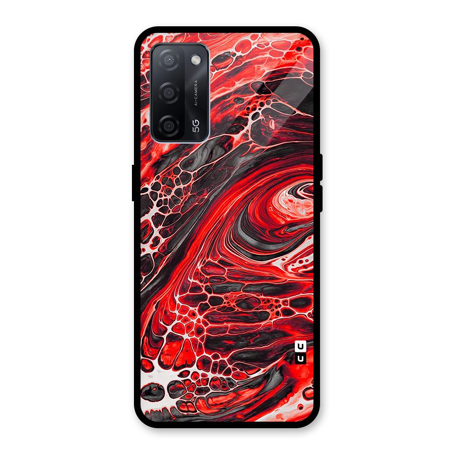 Abstract Pattern Gradient Marbled Glass Back Case for Oppo A53s 5G