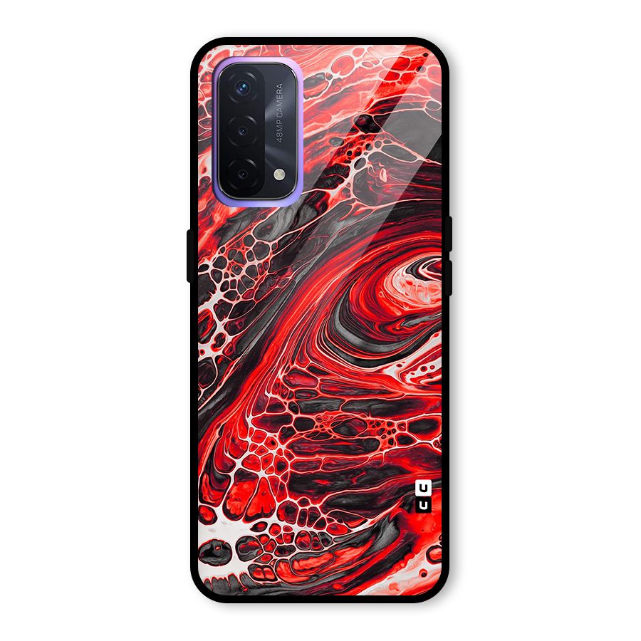 Abstract Pattern Gradient Marbled Glass Back Case for Oppo A74 5G