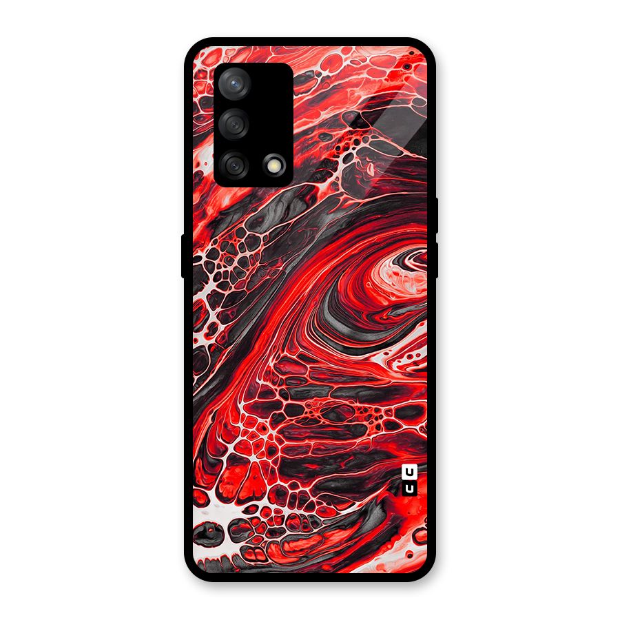Abstract Pattern Gradient Marbled Glass Back Case for Oppo F19