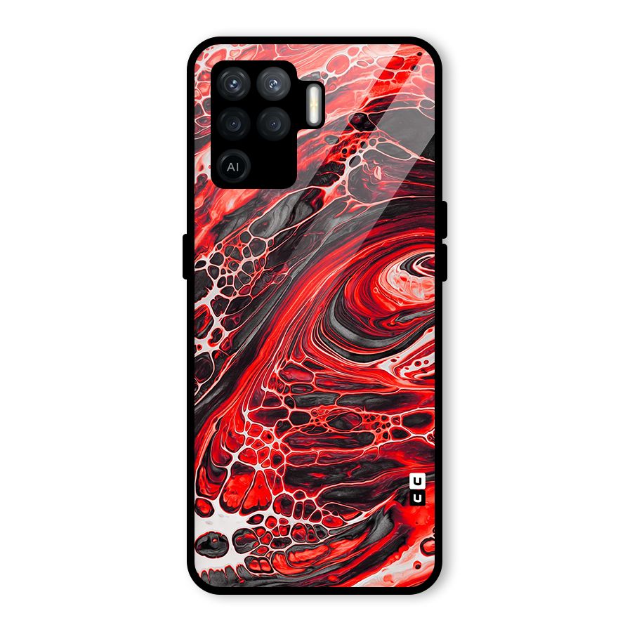 Abstract Pattern Gradient Marbled Glass Back Case for Oppo F19 Pro