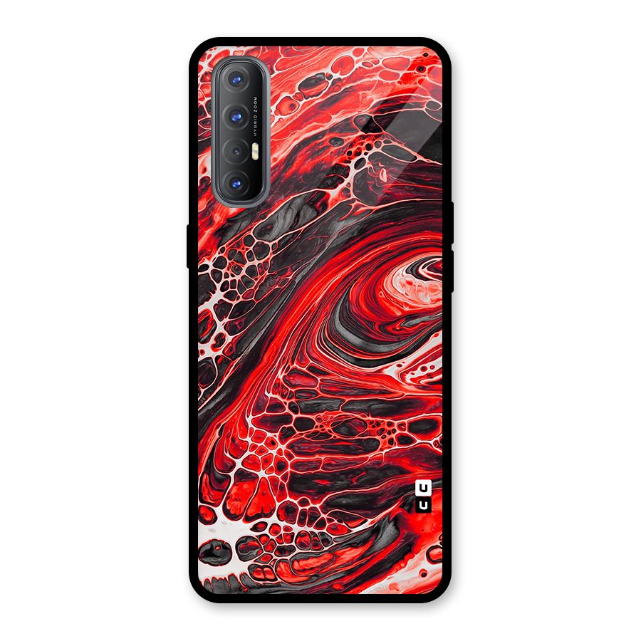 Abstract Pattern Gradient Marbled Glass Back Case for Oppo Reno3 Pro