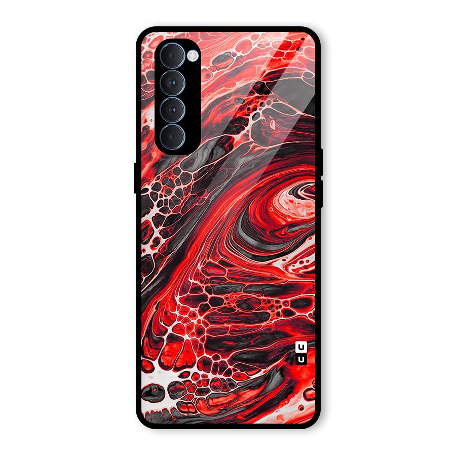 Abstract Pattern Gradient Marbled Glass Back Case for Oppo Reno4 Pro