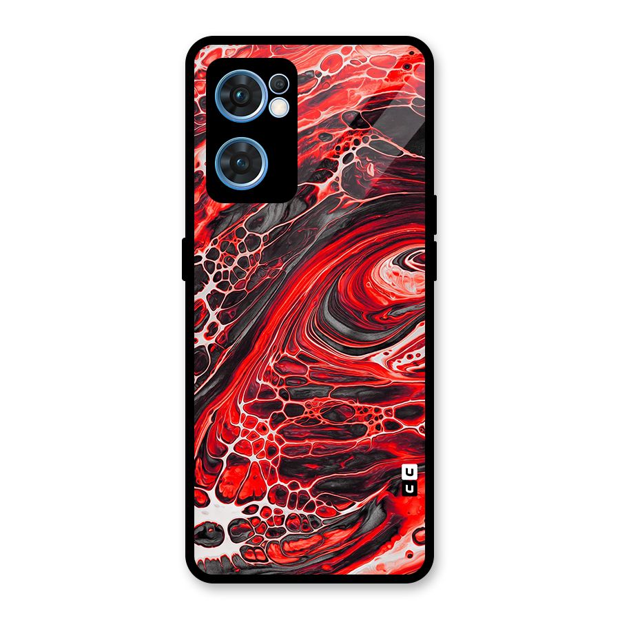 Abstract Pattern Gradient Marbled Glass Back Case for Oppo Reno7 5G