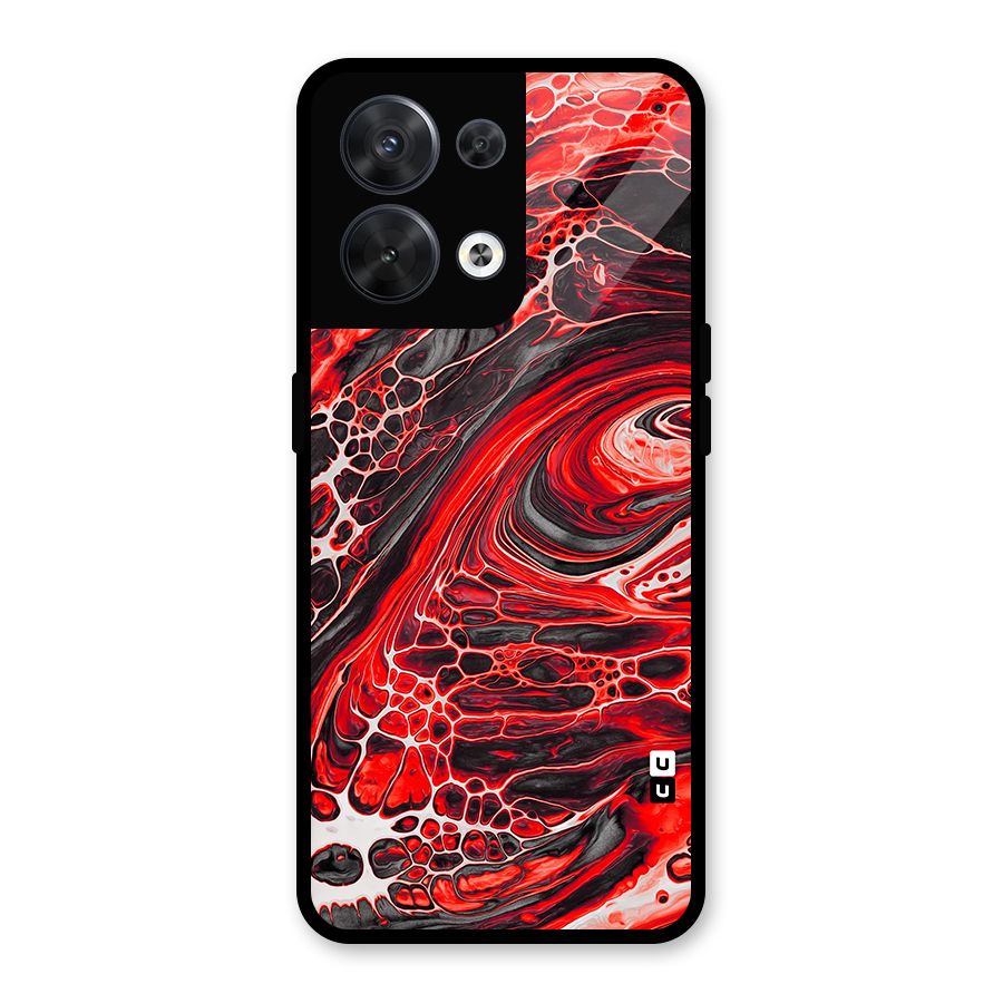 Abstract Pattern Gradient Marbled Glass Back Case for Oppo Reno8 5G