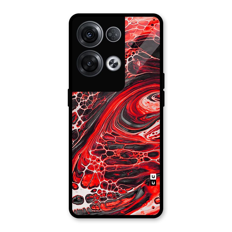 Abstract Pattern Gradient Marbled Glass Back Case for Oppo Reno8 Pro 5G