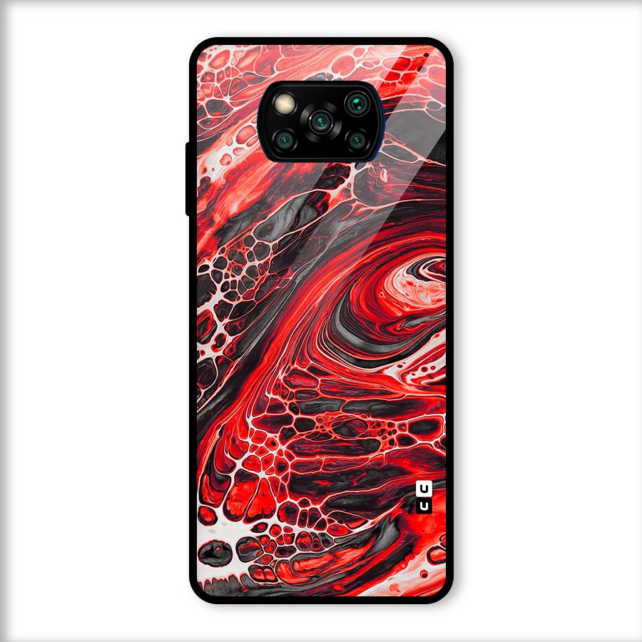 Abstract Pattern Gradient Marbled Glass Back Case for Poco X3