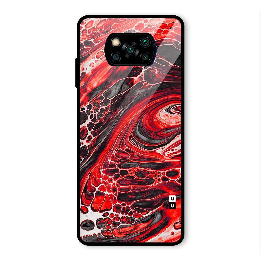 Abstract Pattern Gradient Marbled Glass Back Case for Poco X3 Pro