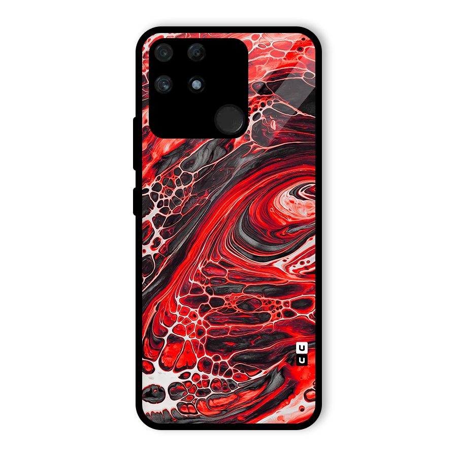 Abstract Pattern Gradient Marbled Glass Back Case for Realme Narzo 50A