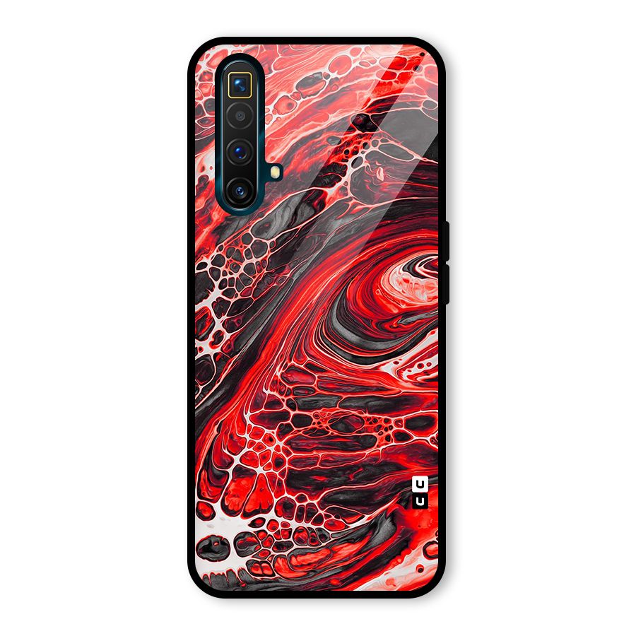 Abstract Pattern Gradient Marbled Glass Back Case for Realme X3