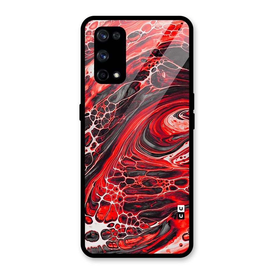 Abstract Pattern Gradient Marbled Glass Back Case for Realme X7 Pro