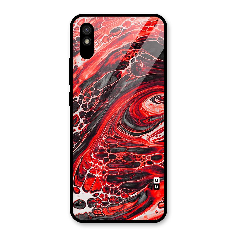 Abstract Pattern Gradient Marbled Glass Back Case for Redmi 9A