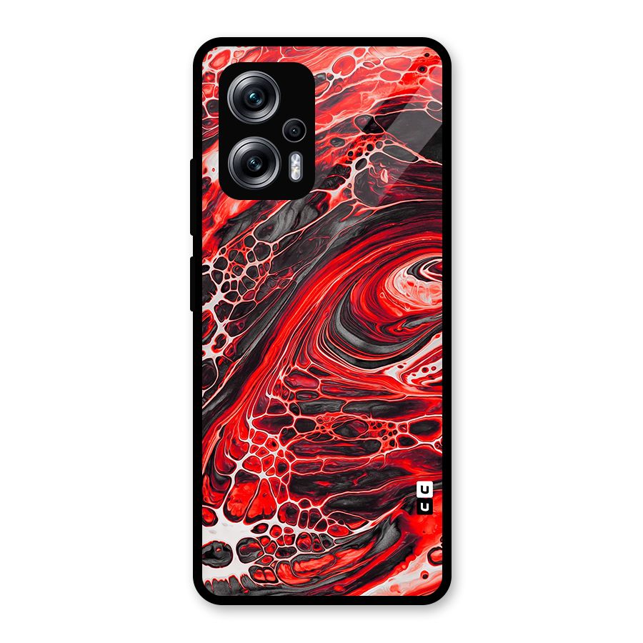 Abstract Pattern Gradient Marbled Glass Back Case for Redmi K50i