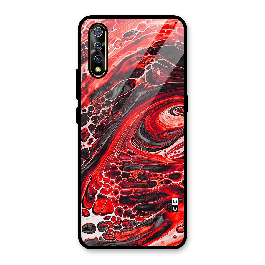 Abstract Pattern Gradient Marbled Glass Back Case for Vivo S1