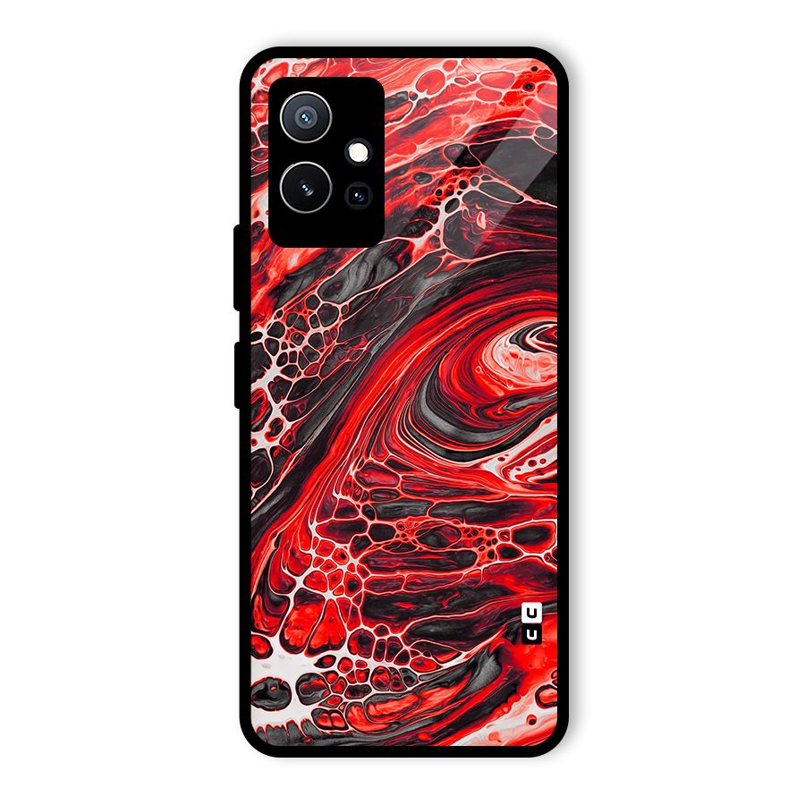 Abstract Pattern Gradient Marbled Glass Back Case for Vivo T1 5G