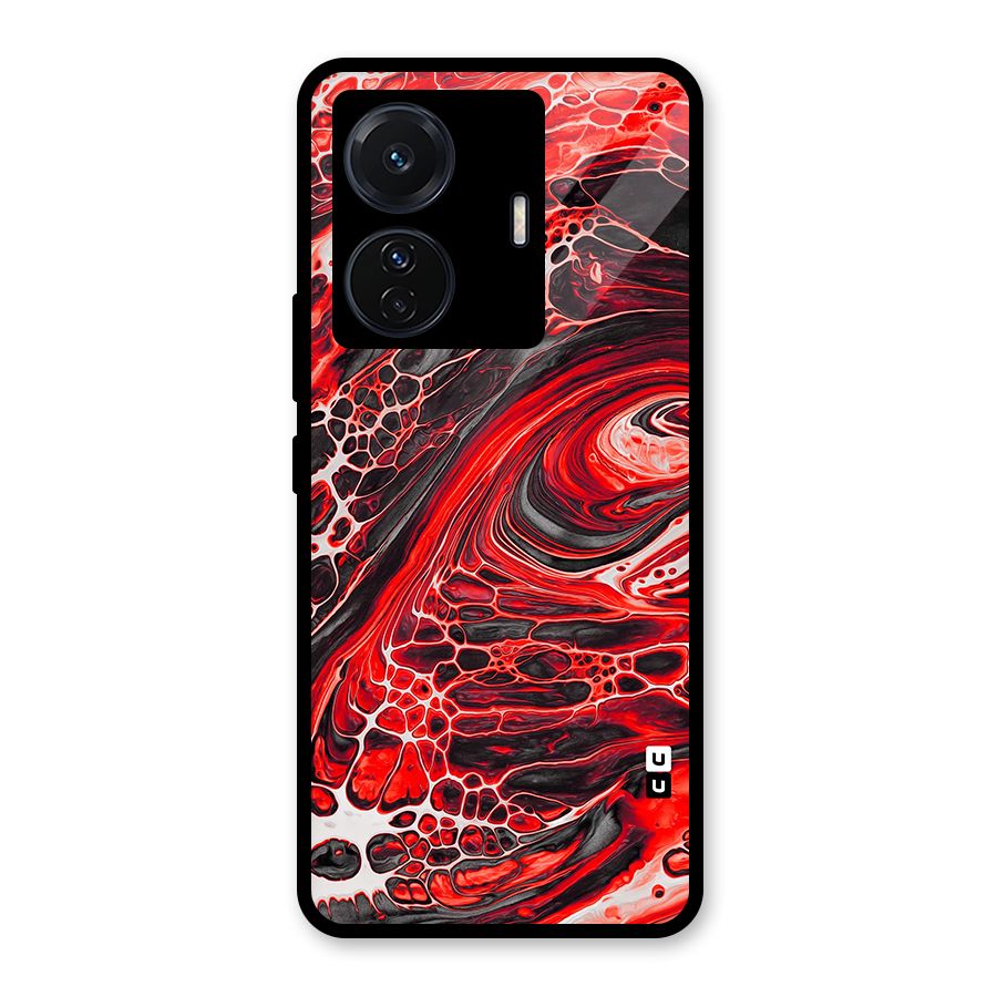 Abstract Pattern Gradient Marbled Glass Back Case for Vivo T1 Pro