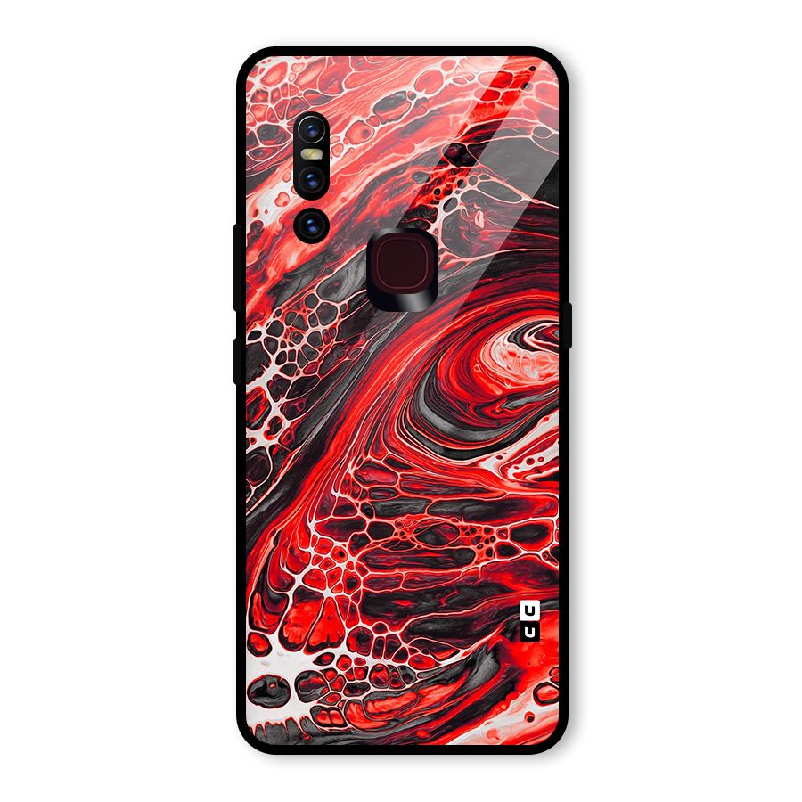 Abstract Pattern Gradient Marbled Glass Back Case for Vivo V15