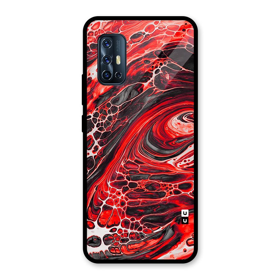 Abstract Pattern Gradient Marbled Glass Back Case for Vivo V17